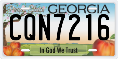 GA license plate CQN7216