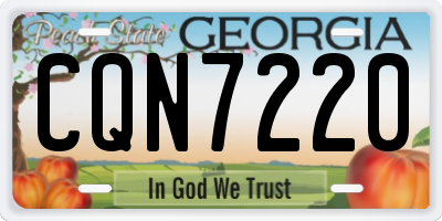 GA license plate CQN7220