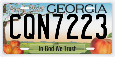 GA license plate CQN7223