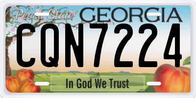 GA license plate CQN7224