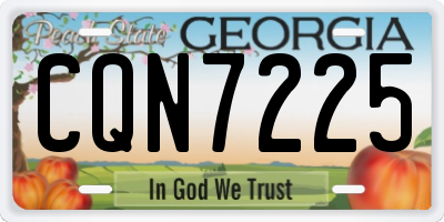 GA license plate CQN7225
