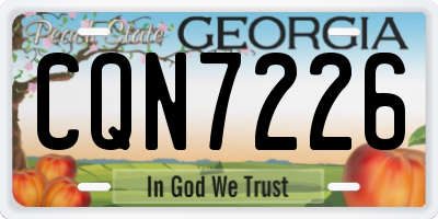 GA license plate CQN7226
