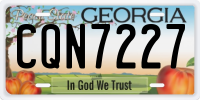 GA license plate CQN7227