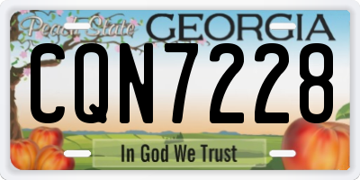 GA license plate CQN7228