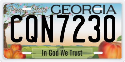 GA license plate CQN7230
