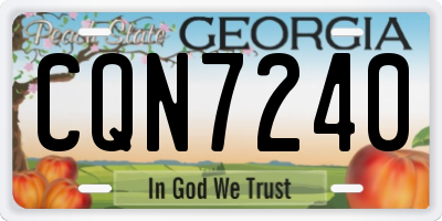GA license plate CQN7240