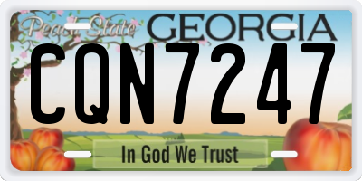GA license plate CQN7247