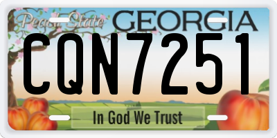 GA license plate CQN7251