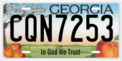 GA license plate CQN7253