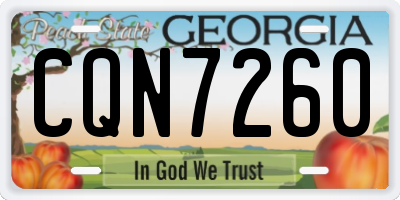 GA license plate CQN7260