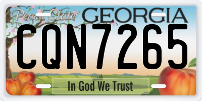 GA license plate CQN7265