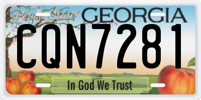 GA license plate CQN7281