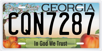 GA license plate CQN7287