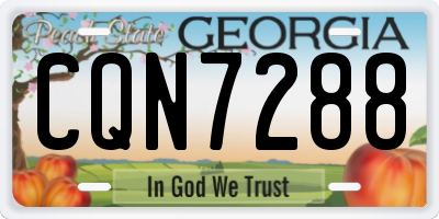 GA license plate CQN7288