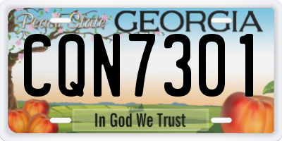 GA license plate CQN7301