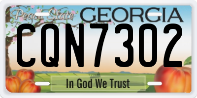 GA license plate CQN7302