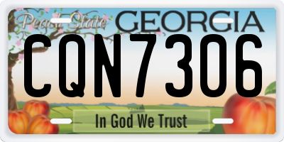 GA license plate CQN7306