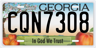 GA license plate CQN7308