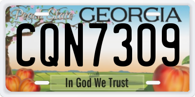 GA license plate CQN7309