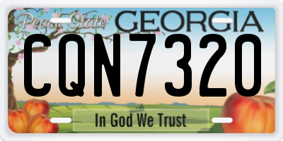 GA license plate CQN7320