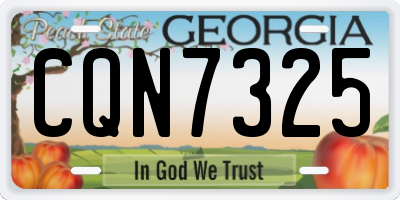 GA license plate CQN7325