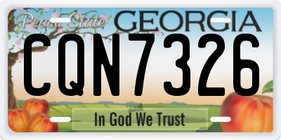 GA license plate CQN7326