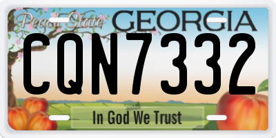 GA license plate CQN7332