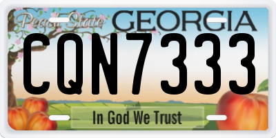 GA license plate CQN7333
