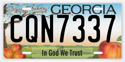 GA license plate CQN7337