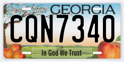 GA license plate CQN7340