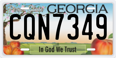 GA license plate CQN7349