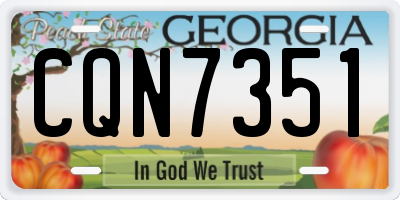 GA license plate CQN7351