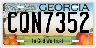 GA license plate CQN7352