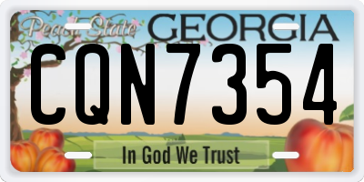 GA license plate CQN7354