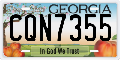 GA license plate CQN7355