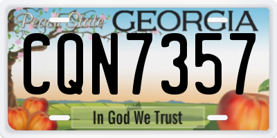 GA license plate CQN7357