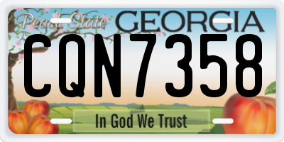 GA license plate CQN7358