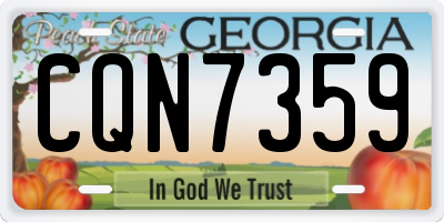 GA license plate CQN7359