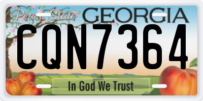 GA license plate CQN7364