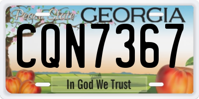 GA license plate CQN7367