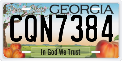 GA license plate CQN7384