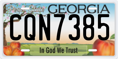 GA license plate CQN7385