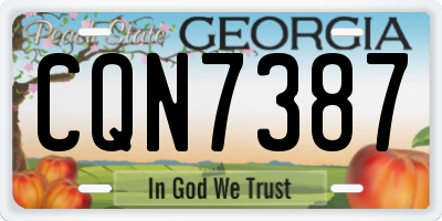 GA license plate CQN7387