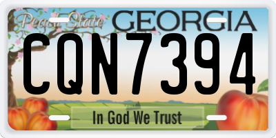 GA license plate CQN7394