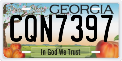 GA license plate CQN7397