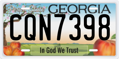 GA license plate CQN7398