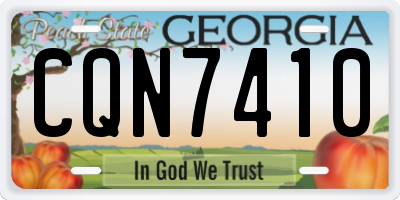 GA license plate CQN7410