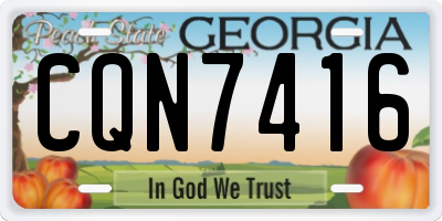 GA license plate CQN7416