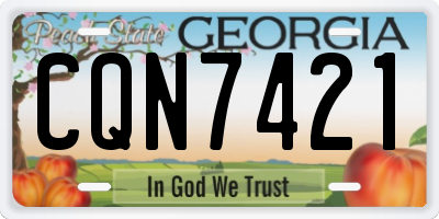 GA license plate CQN7421