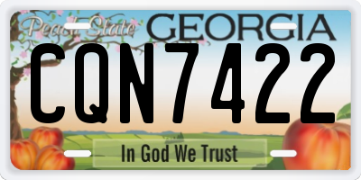 GA license plate CQN7422
